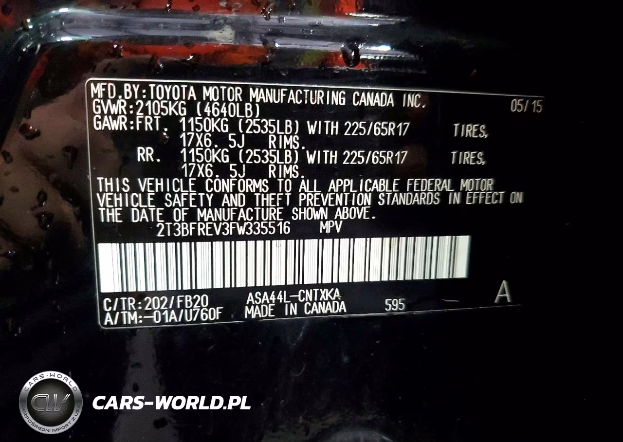 2015 Toyota Rav4 Le VIN:2T3BFREV3FW335516 - 13