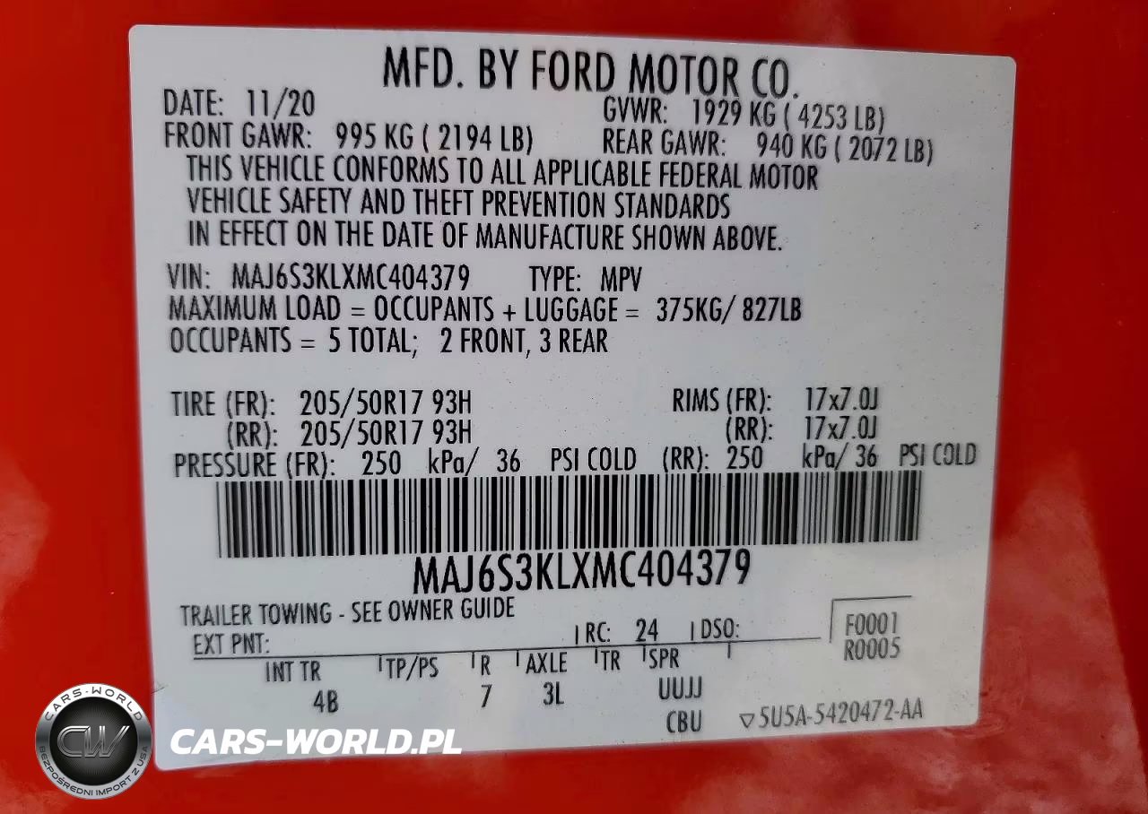 2021 Ford Ecosport Titanium VIN:MAJ6S3KLXMC404379 - 12