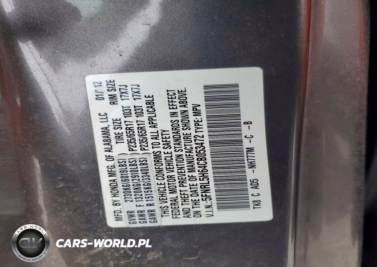 2012 Honda Odyssey Exl VIN:5FNRL5H64CB053472 - 13