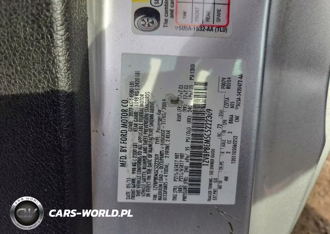2012 Ford Mustang VIN:1ZVBP8EM5C5222309 - 12