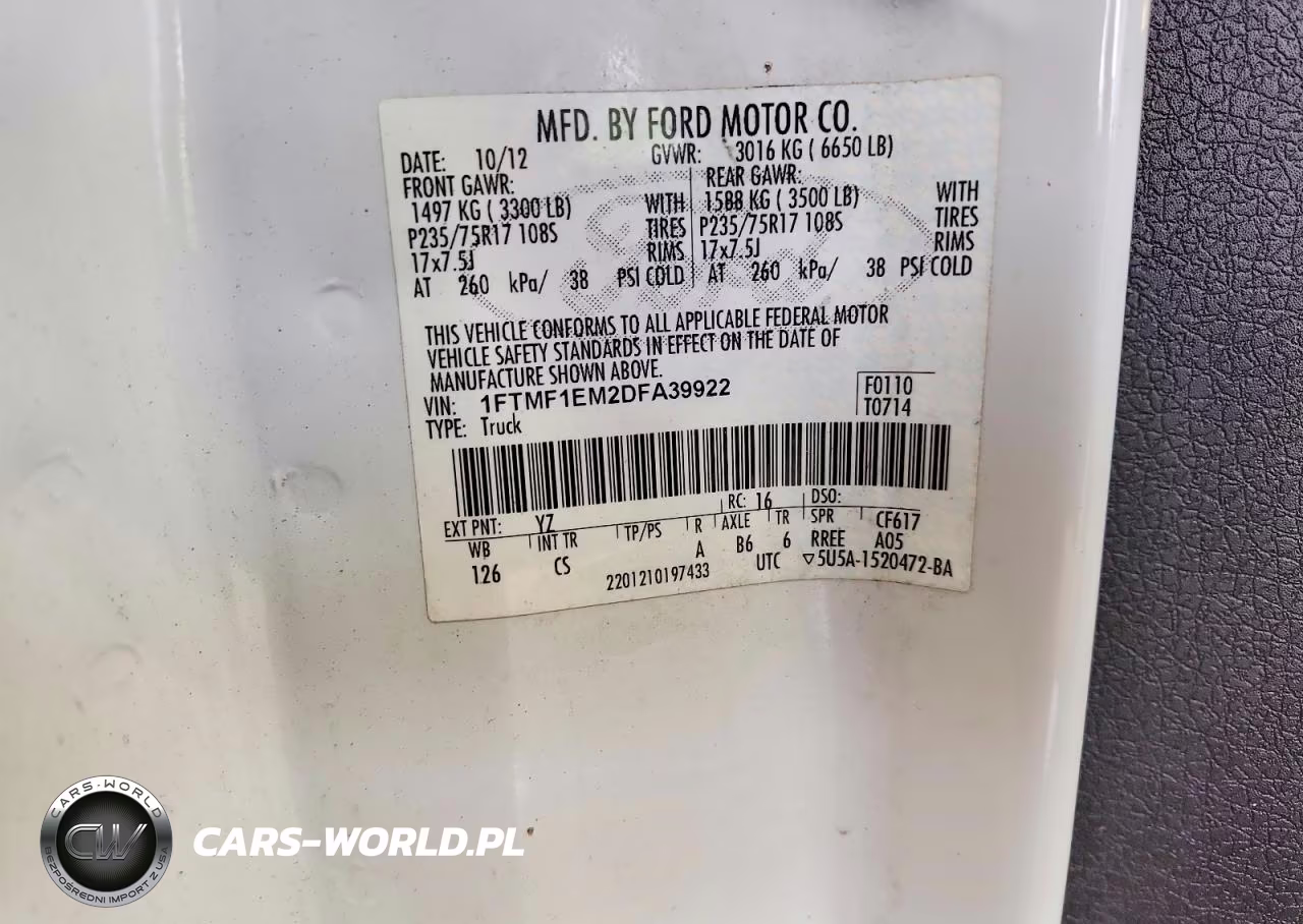 2013 Ford F150 VIN:1FTMF1EM2DFA39922 - 12