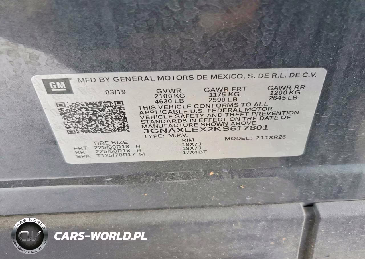 2019 Chevrolet Equinox Lt VIN:3GNAXLEX2KS617801 - 12