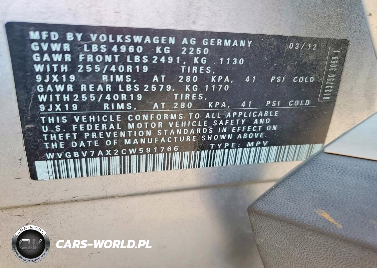 2012 Volkswagen Tiguan S VIN:WVGBV7AX2CW591766 - 13