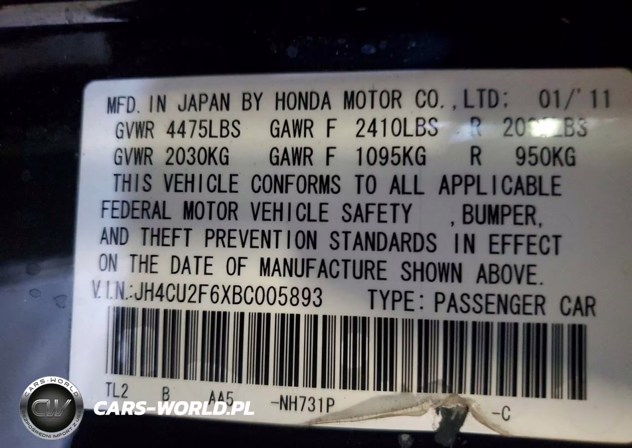 2011 Acura Tsx VIN:JH4CU2F6XBC005893 - 12