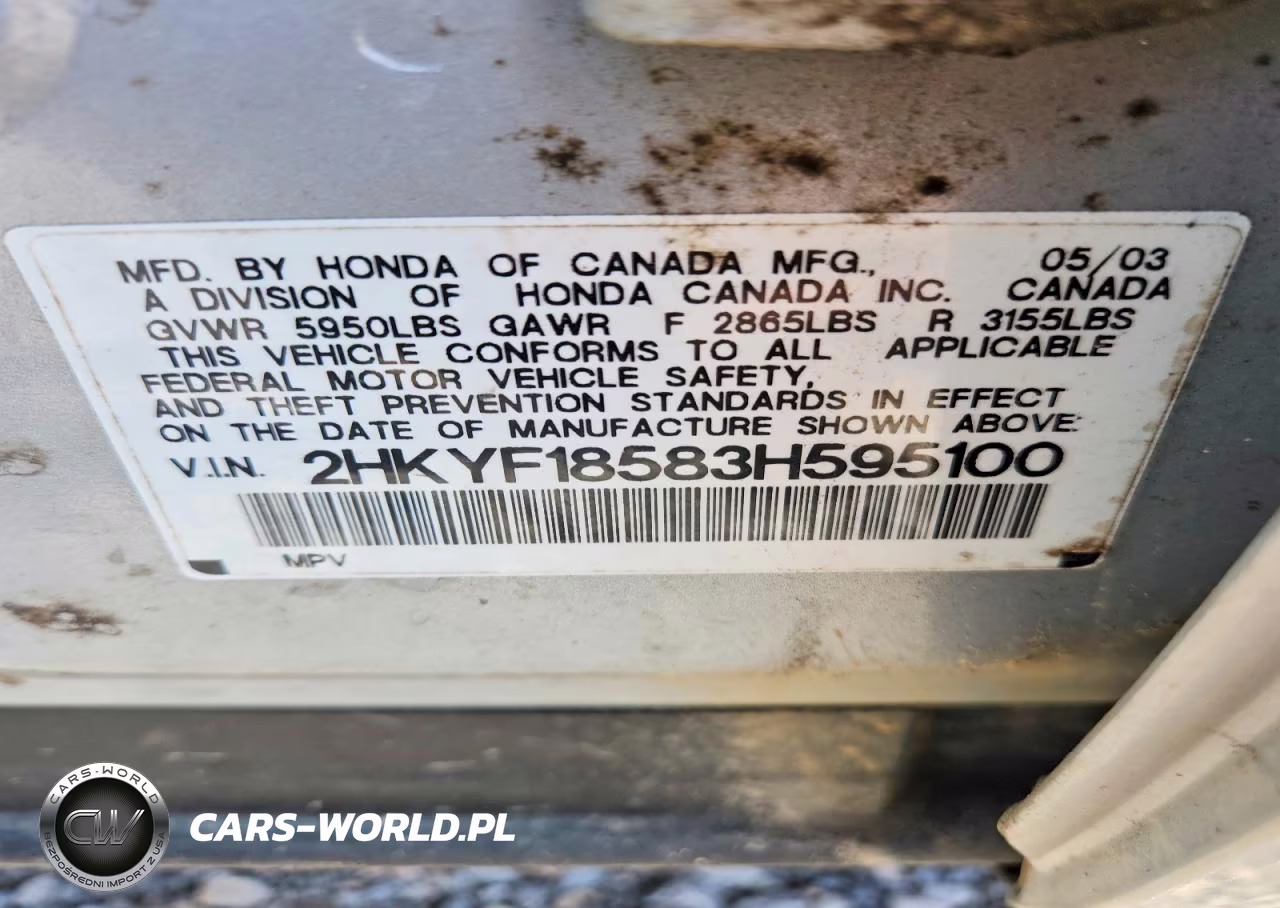 2003 Honda Pilot Exl VIN:2HKYF18583H595100 - 13