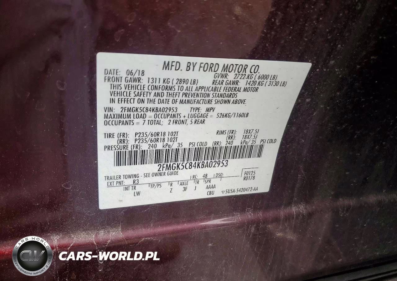 2019 Ford Flex Sel VIN:2FMGK5C84KBA02953 - 13