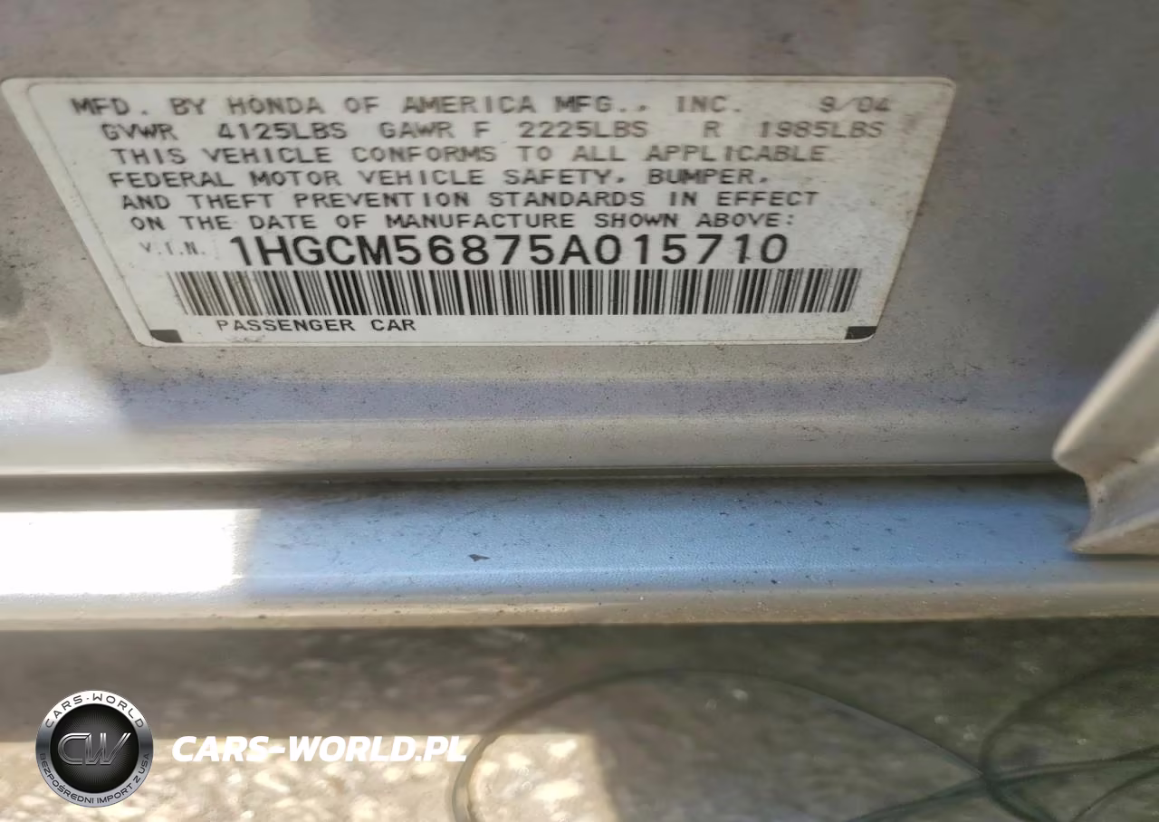 2005 Honda Accord Ex VIN:1HGCM56875A015710 - 12
