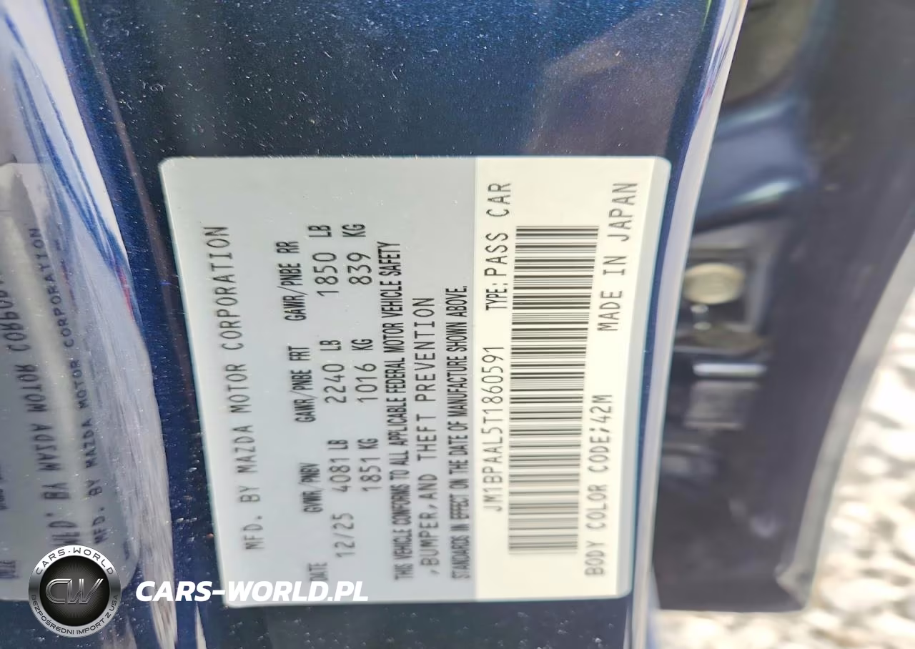 2026 Mazda 3 VIN:JM1BPAAL5T1860591 - 12