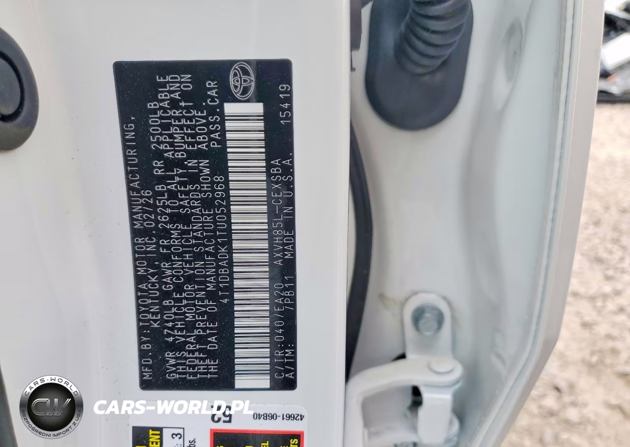 2026 Toyota Camry Se VIN:4T1DBADK1TU052968 - 13