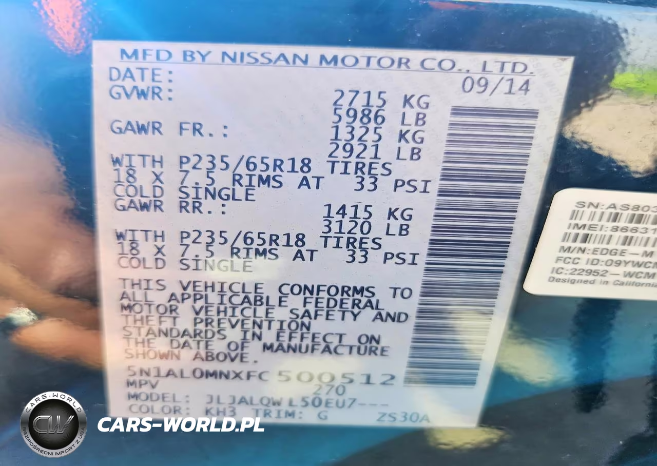 2015 Infiniti Qx60 Base VIN:5N1AL0MNXFC500512 - 13