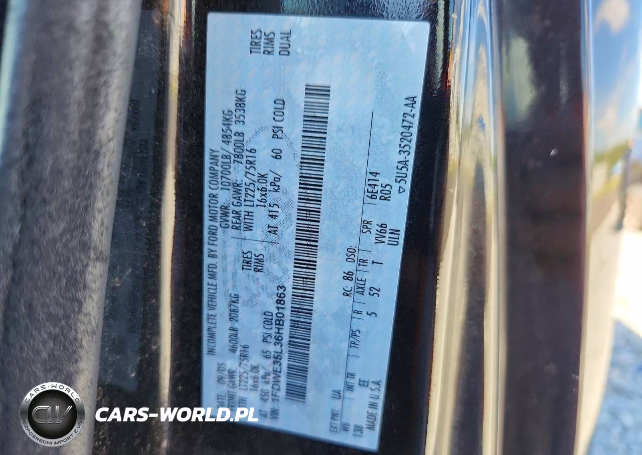 2006 Ford Econoline E350 Super Duty Cutaway Van VIN:1FDWE35L36HB01863 - 12