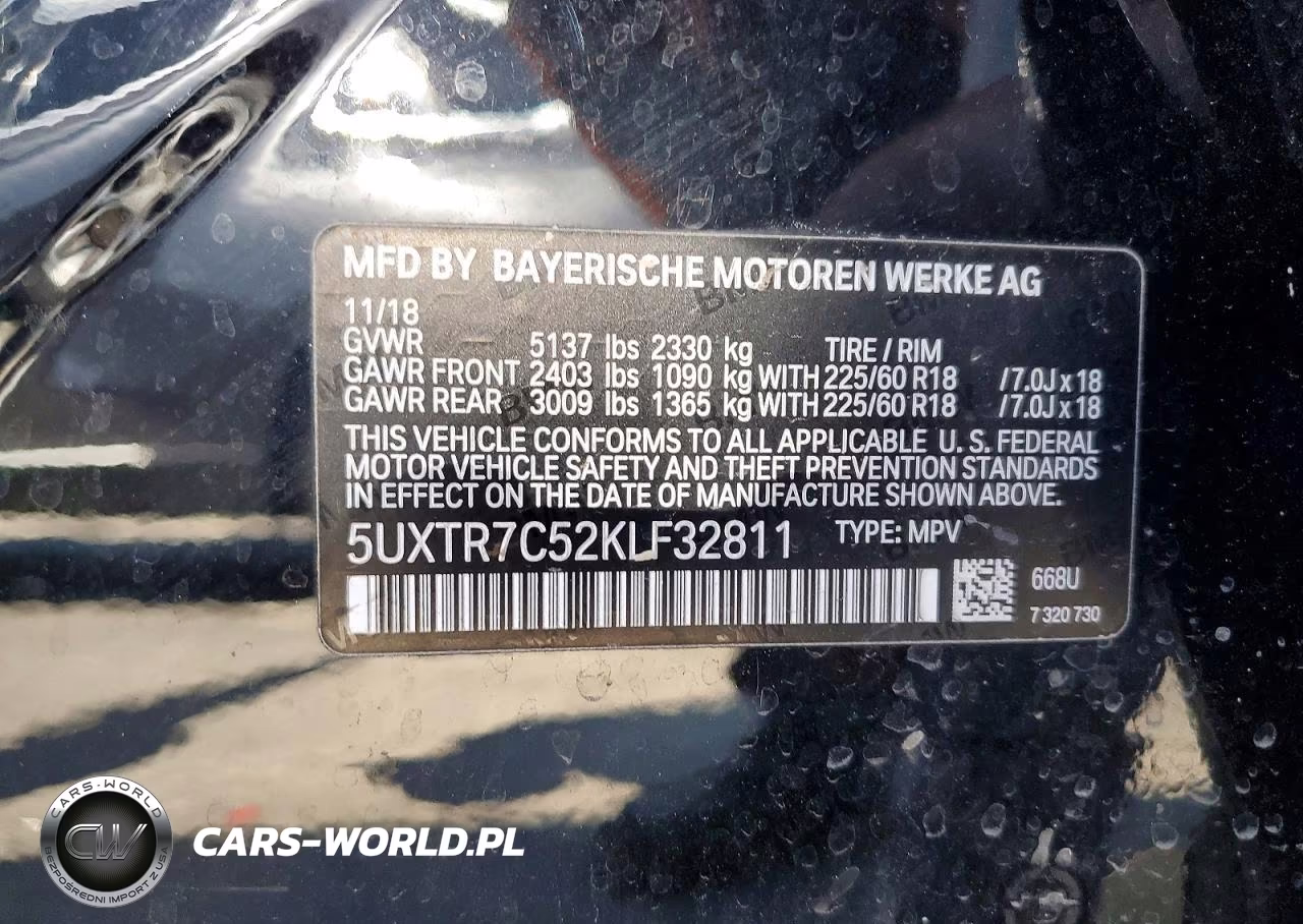 2019 BMW X3 Sdrive30I VIN:5UXTR7C52KLF32811 - 12