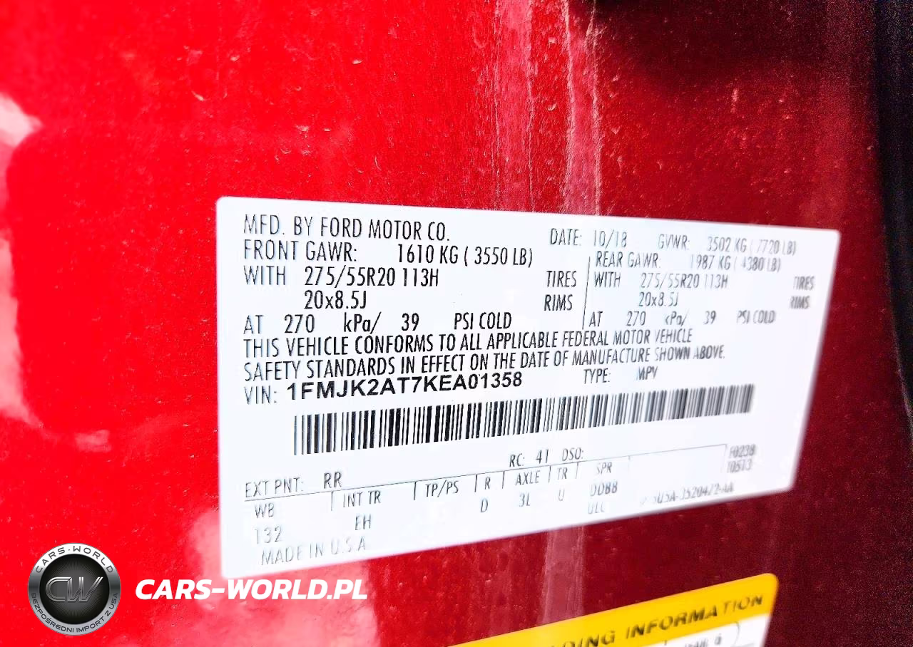 2019 Ford Expedition Max Limited VIN:1FMJK2AT7KEA01358 - 13