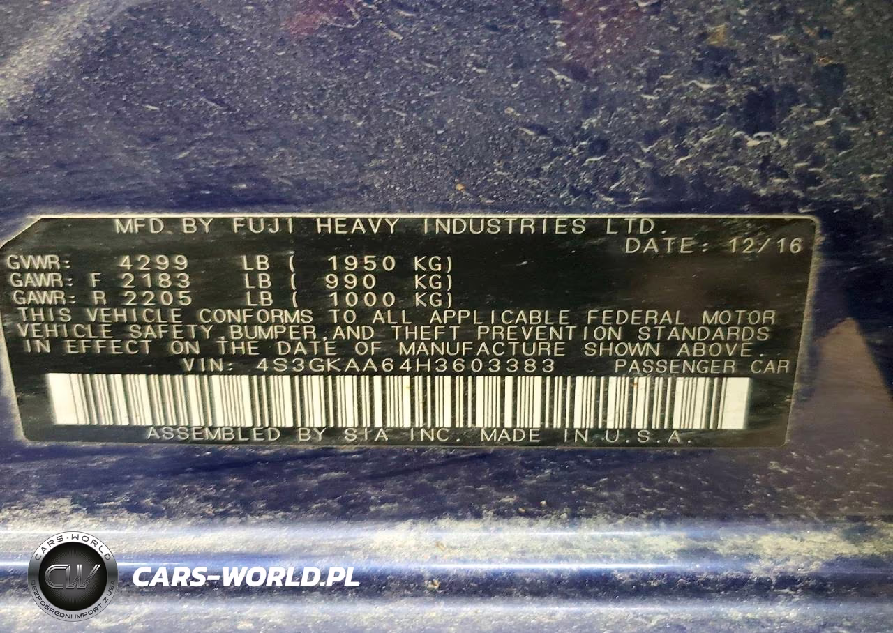 2017 Subaru Impreza VIN:4S3GKAA64H3603383 - 12