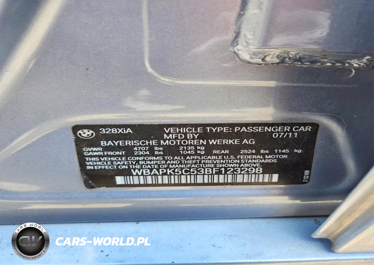 2011 BMW 328 Xi Sulev VIN:WBAPK5C53BF123298 - 12
