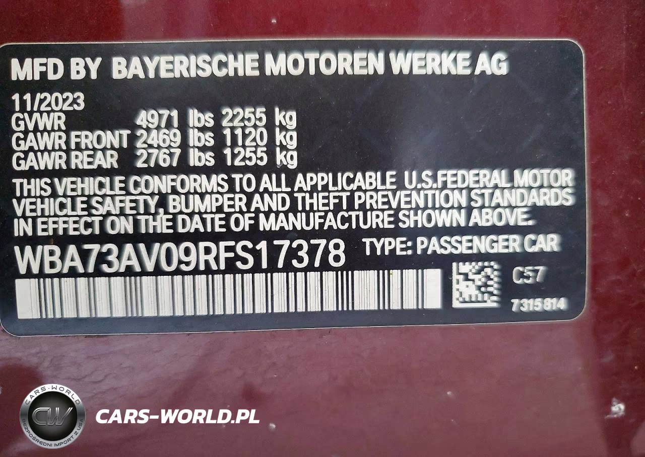 2024 BMW 430Xi Gran Coupe VIN:WBA73AV09RFS17378 - 12