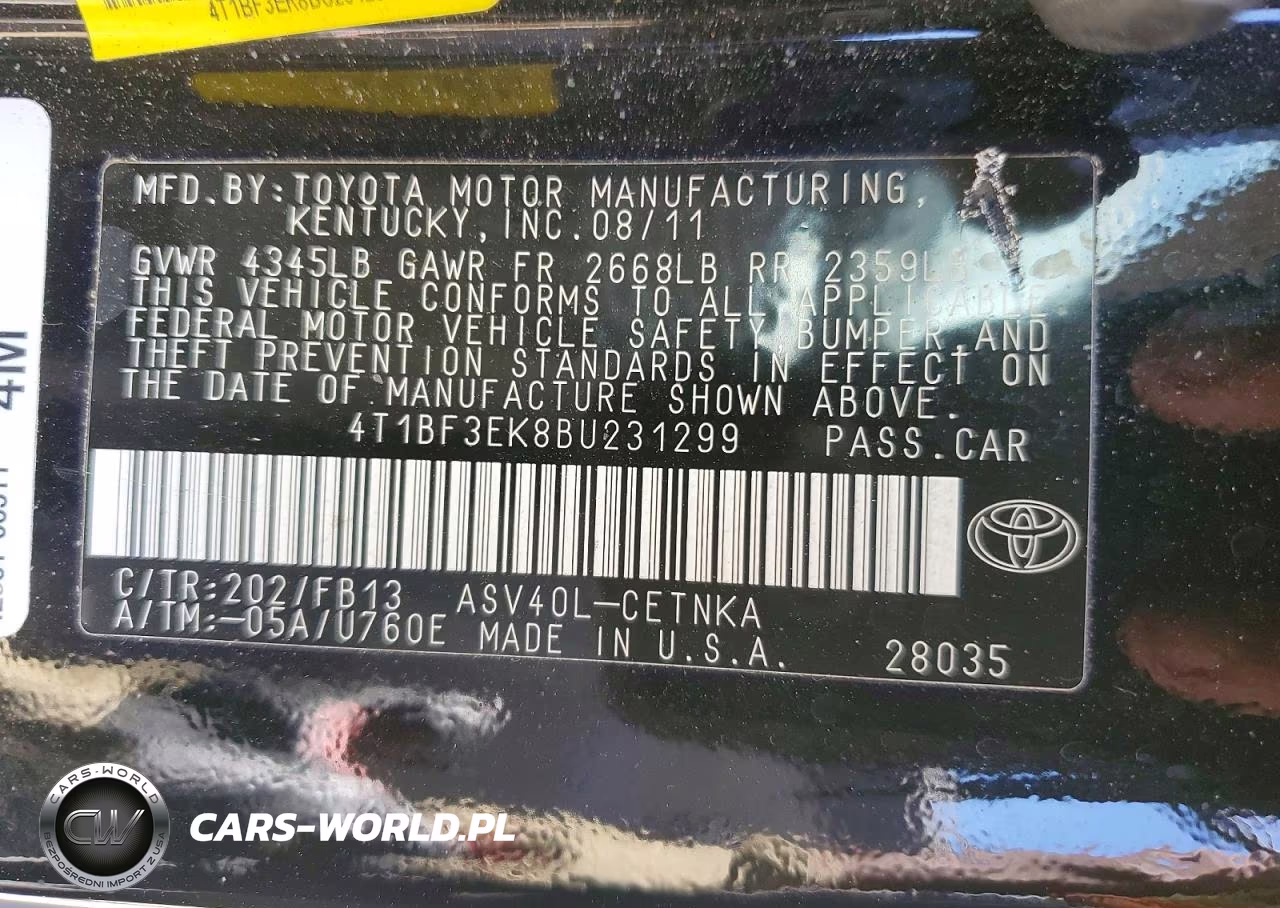 2011 Toyota Camry Le VIN:4T1BF3EK8BU231299 - 12