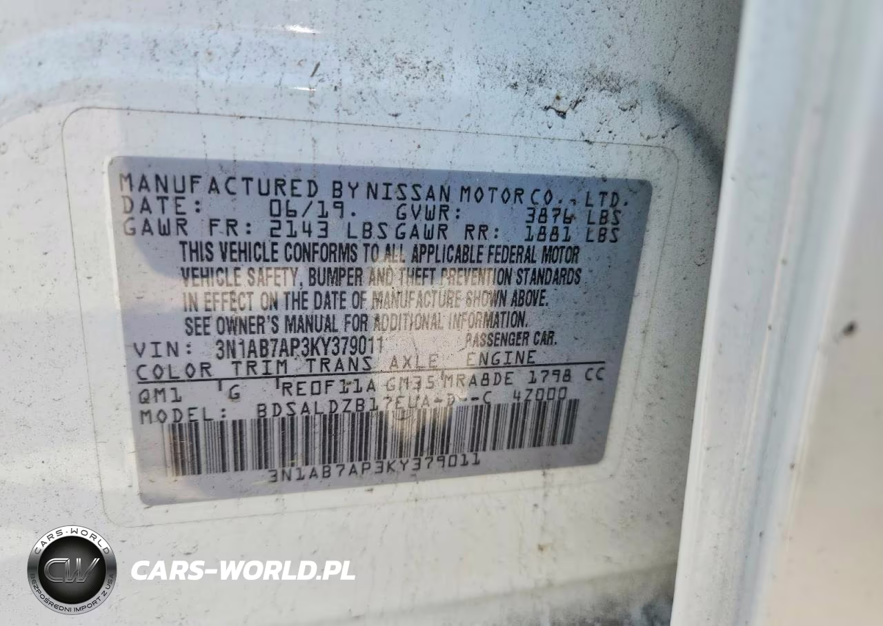2019 Nissan Sentra Sv VIN:3N1AB7AP3KY379011 - 12