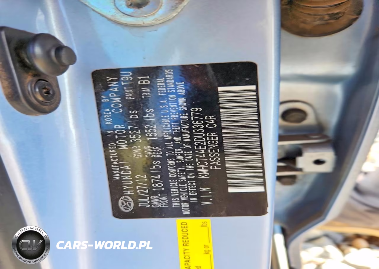 2013 Hyundai Accent Gls VIN:KMHCT4AE2DU336779 - 12