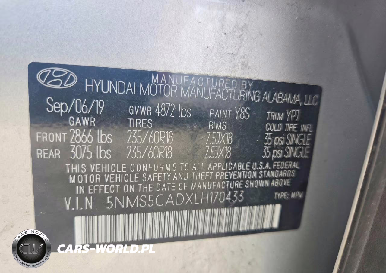 2020 Hyundai Santa Fe Limited VIN:5NMS5CADXLH170433 - 13