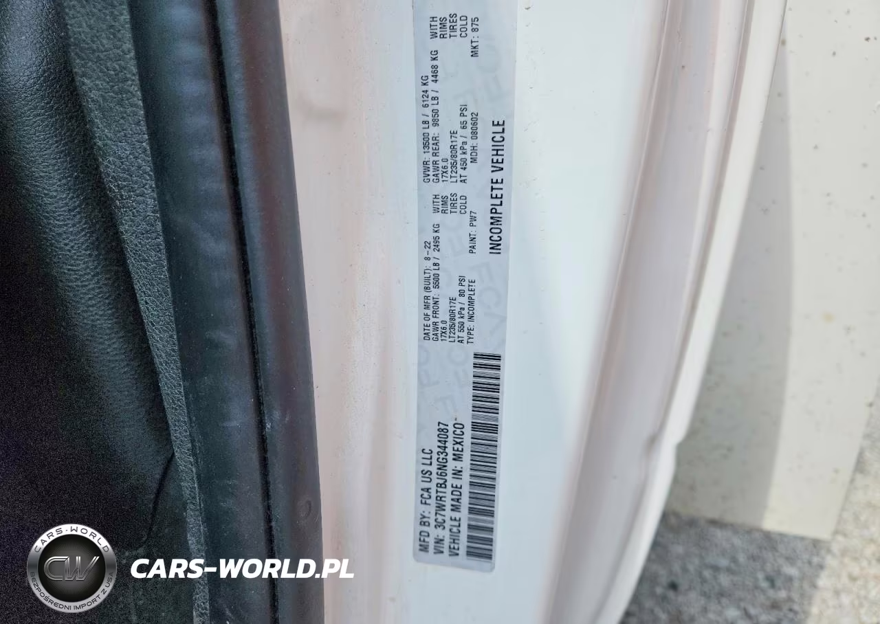 2022 Ram 3500 VIN:3C7WRTBJ6NG344087 - 12