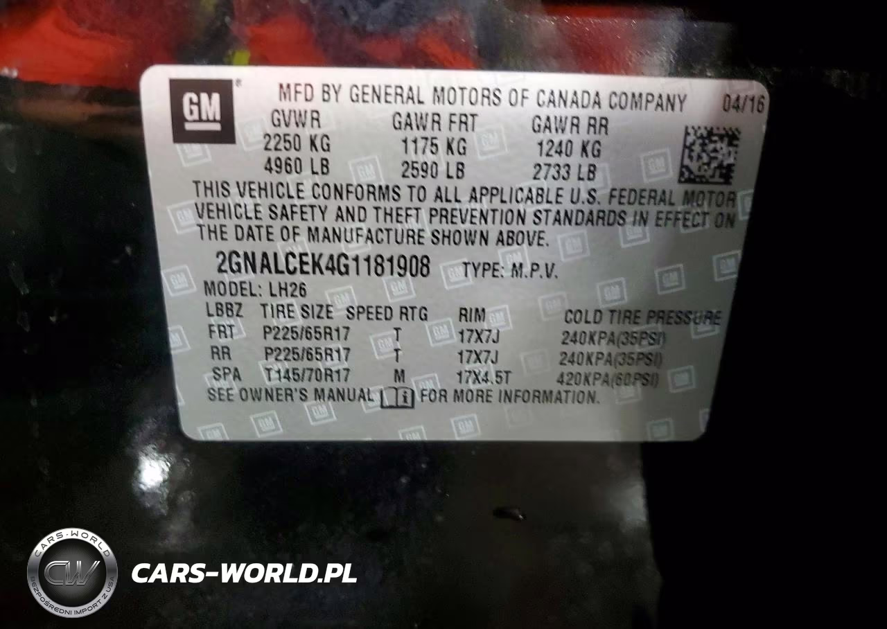 2016 Chevrolet Equinox Lt VIN:2GNALCEK4G1181908 - 12