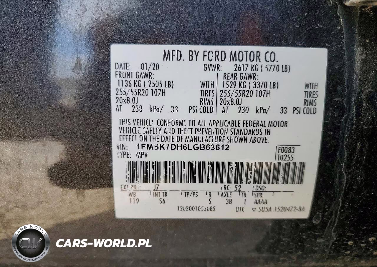 2020 Ford Explorer Xlt VIN:1FMSK7DH6LGB63612 - 12