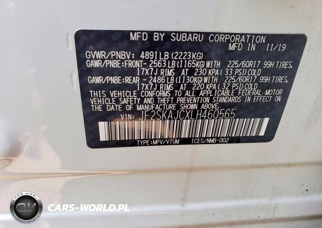 2020 Subaru Forester Premium VIN:JF2SKAJCXLH460565 - 13