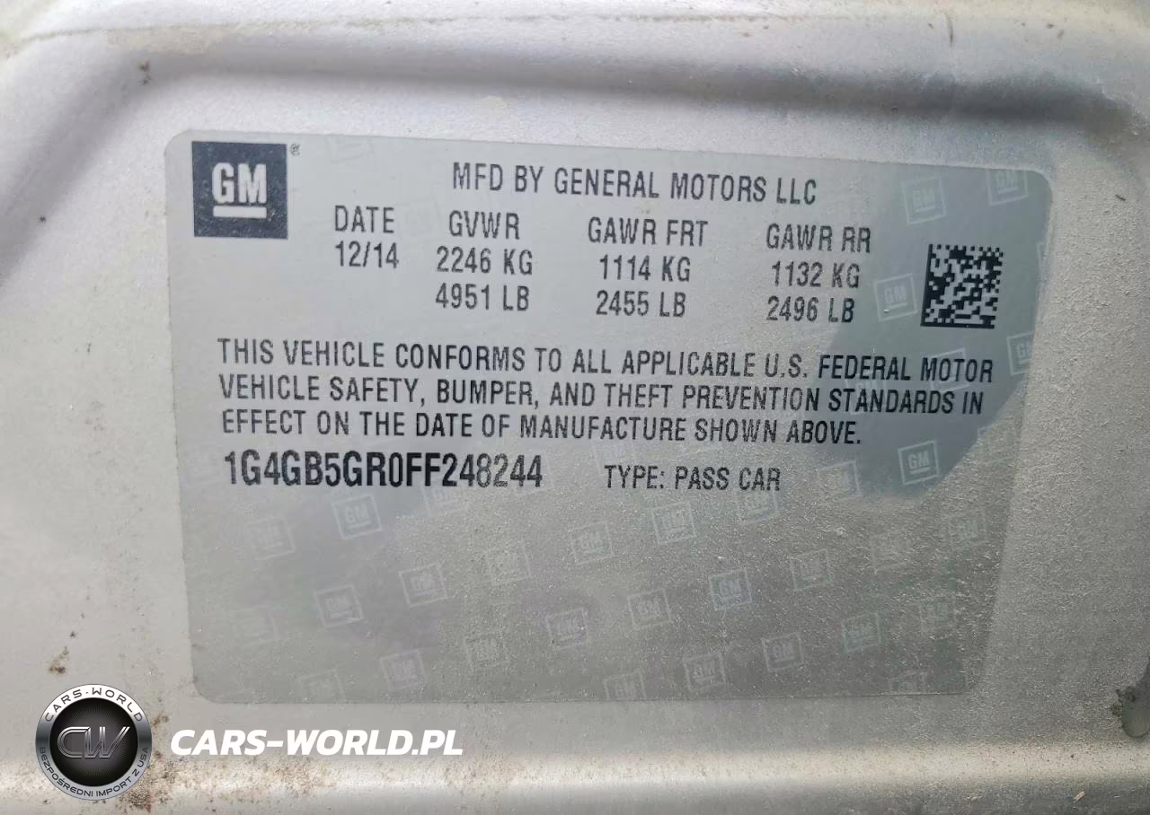 2015 Buick Lacrosse VIN:1G4GB5GR0FF248244 - 12