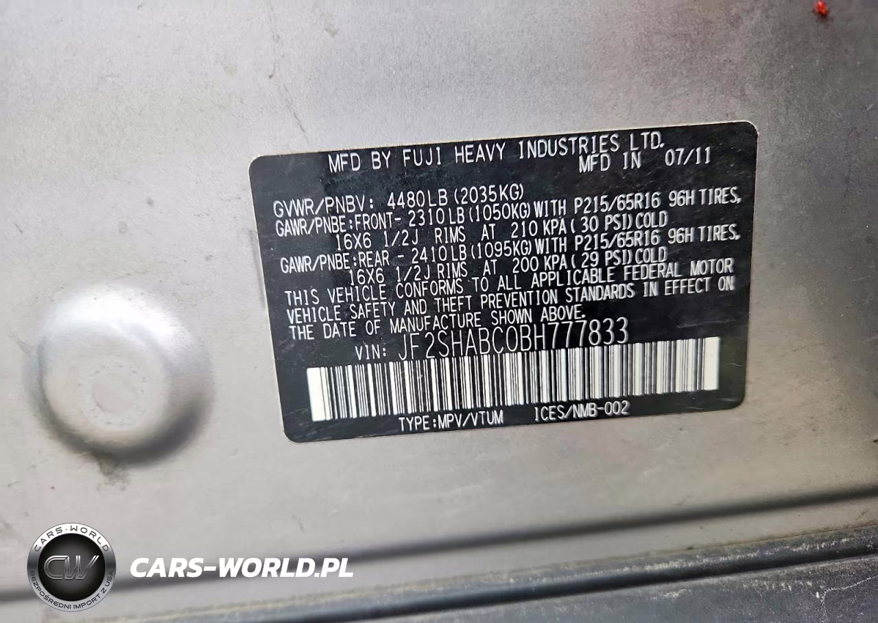 2011 Subaru Forester 2.5X VIN:JF2SHABC0BH777833 - 12