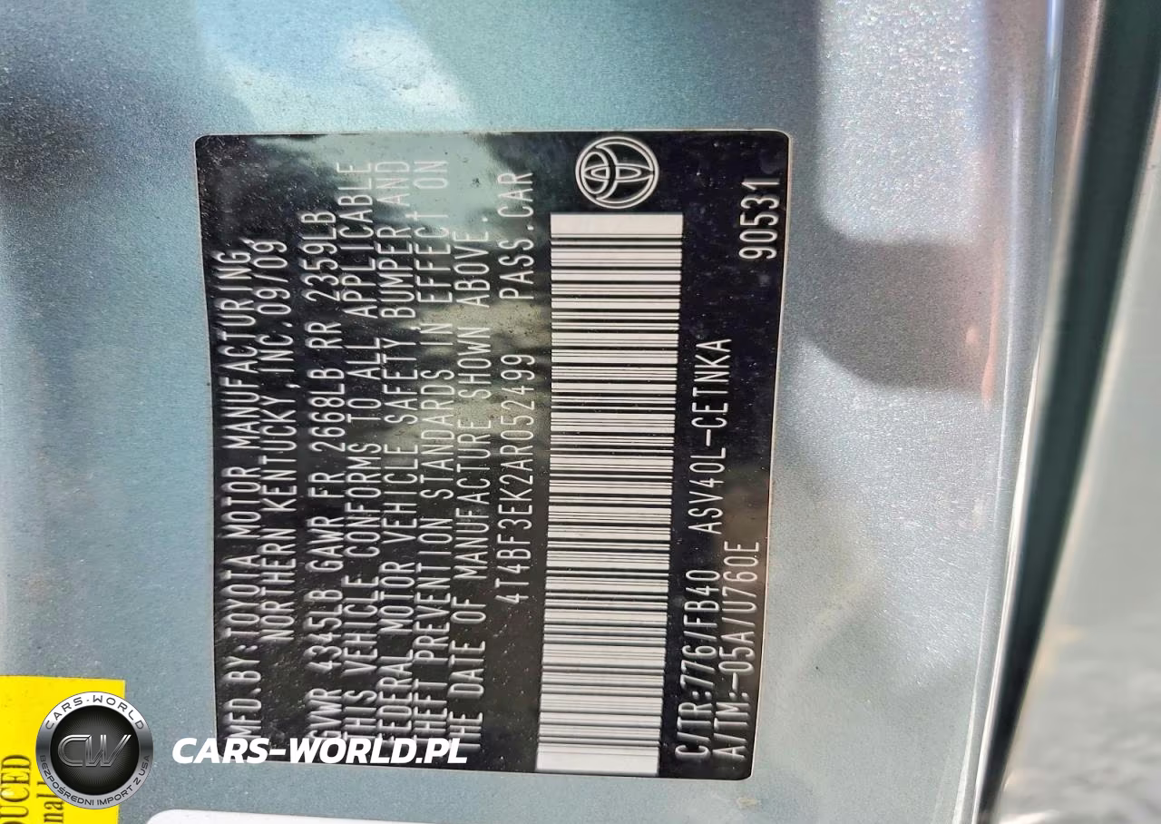 2010 Toyota Camry Le VIN:4T4BF3EK2AR052499 - 12