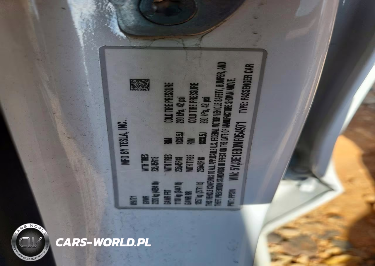 2021 Tesla Model 3 VIN:5YJ3E1EB0MF054971 - 12
