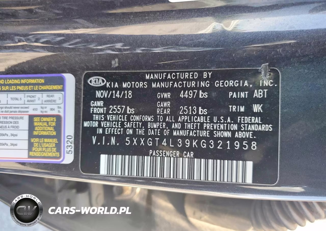 2019 Kia Optima S VIN:5XXGT4L39KG321958 - 12