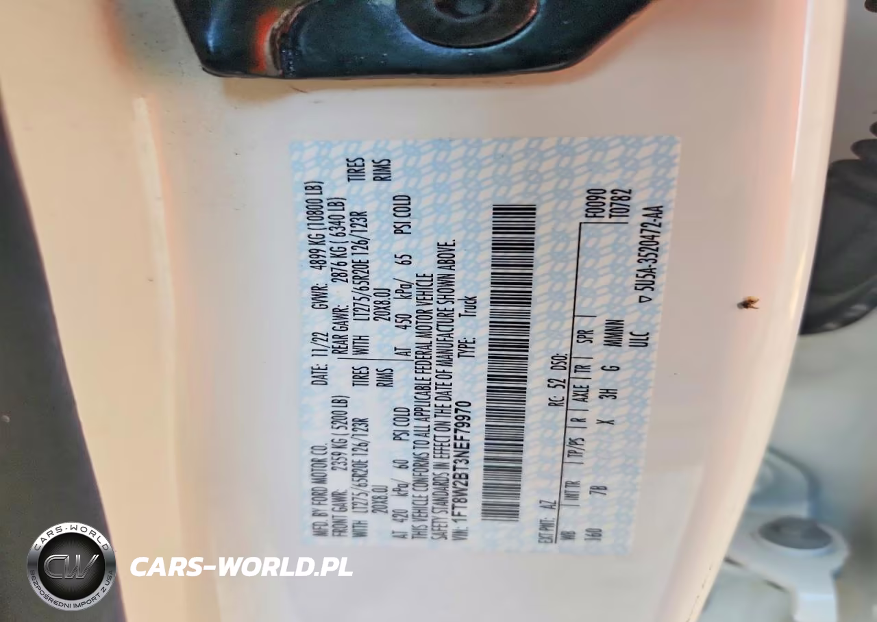 2022 Ford F250 Super Duty VIN:1FT8W2BT3NEF79970 - 12