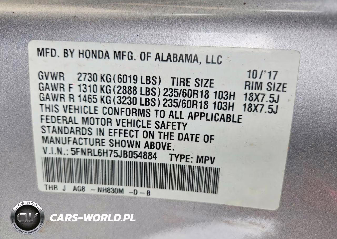 2018 Honda Odyssey Exl VIN:5FNRL6H75JB054884 - 14