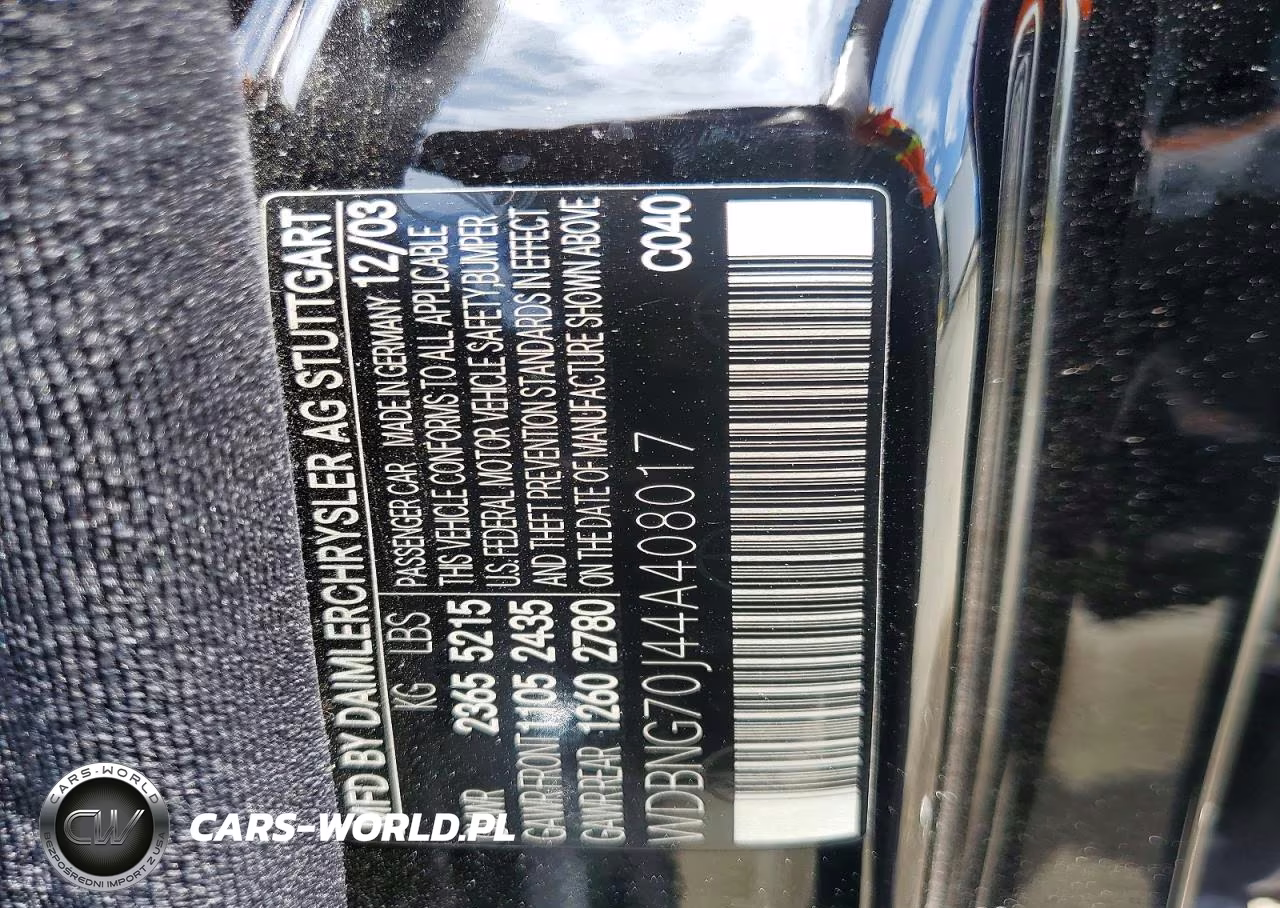 2004 Mercedes-Benz S 430 VIN:WDBNG70J44A408017 - 12