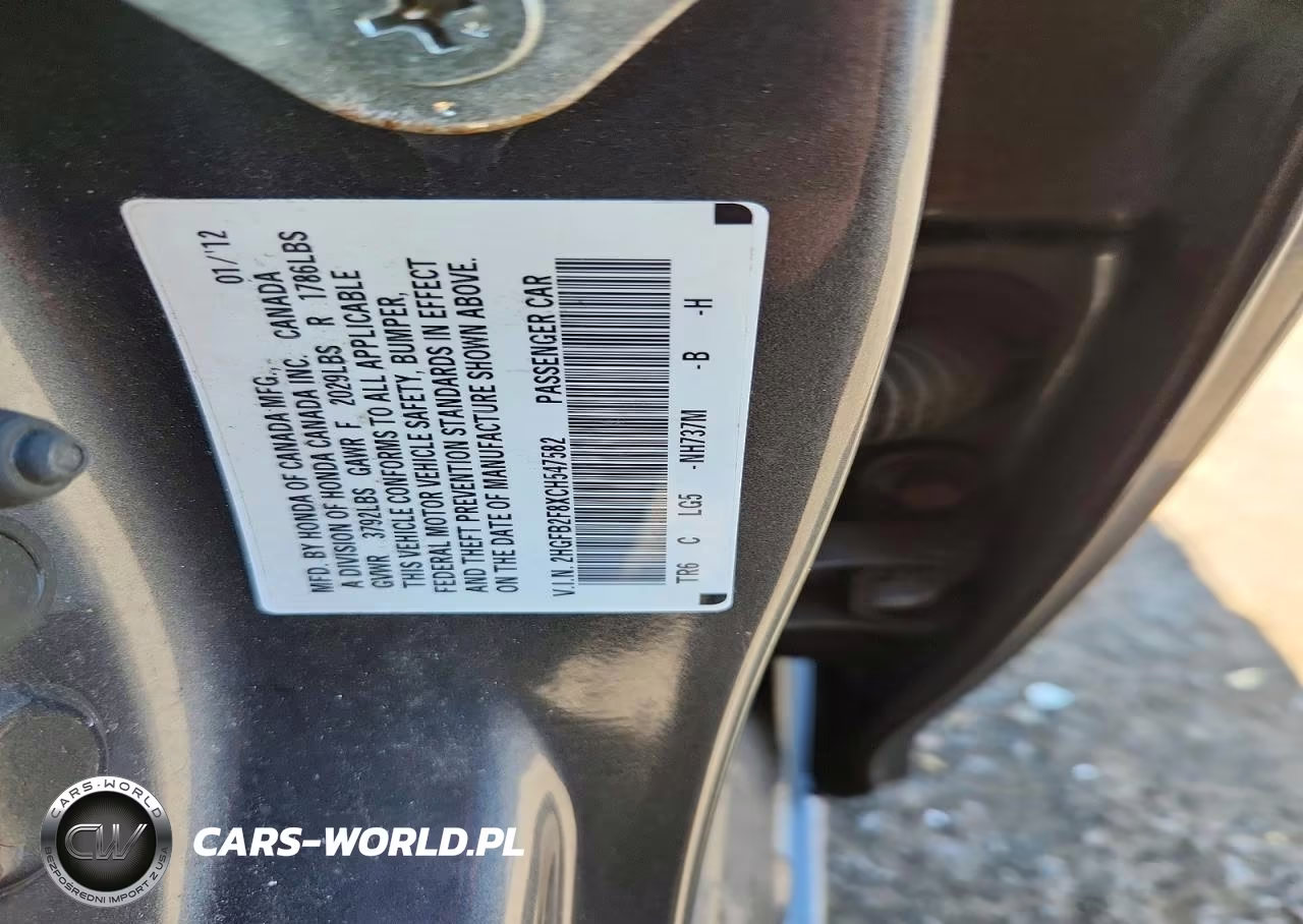 2012 Honda Civic Ex VIN:2HGFB2F8XCH547582 - 12