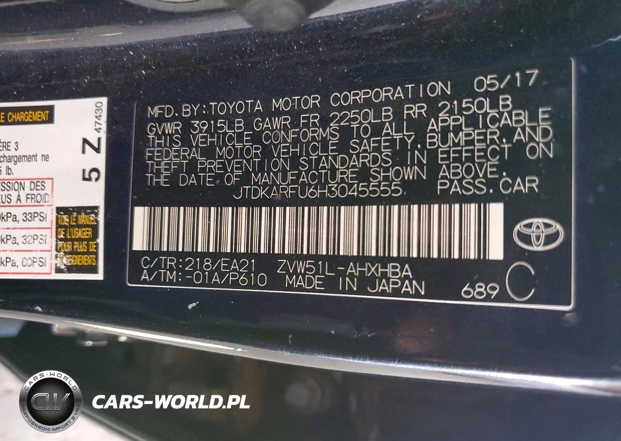 2017 Toyota Prius Three Touring VIN:JTDKARFU6H3045555 - 12