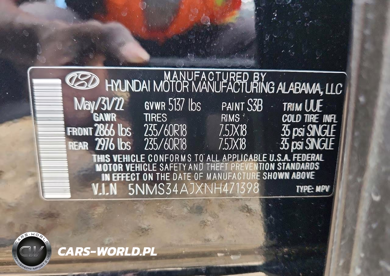 2022 Hyundai Santa Fe Sel VIN:5NMS34AJXNH471398 - 13