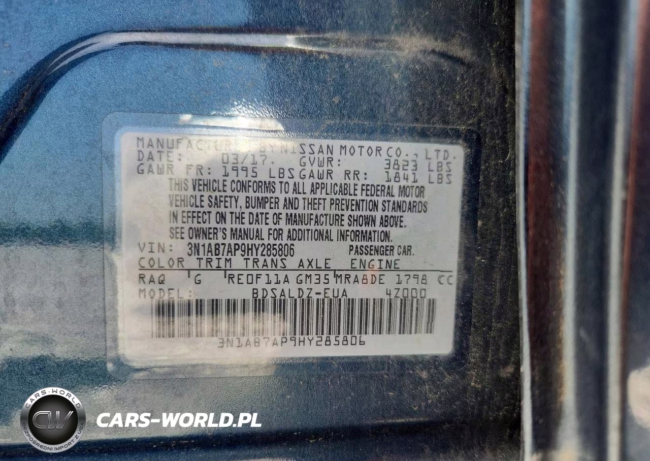 2017 Nissan Sentra Sv VIN:3N1AB7AP9HY285806 - 12