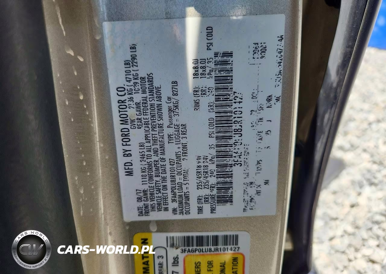 2018 Ford Fusion Se Hybrid VIN:3FA6P0LU8JR101427 - 12