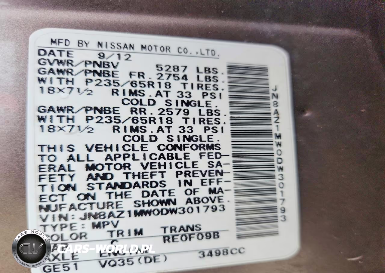2013 Nissan Murano S VIN:JN8AZ1MW0DW301793 - 13