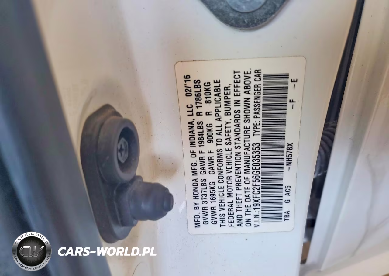 2016 Honda Civic Lx VIN:19XFC2F56GE035353 - 12