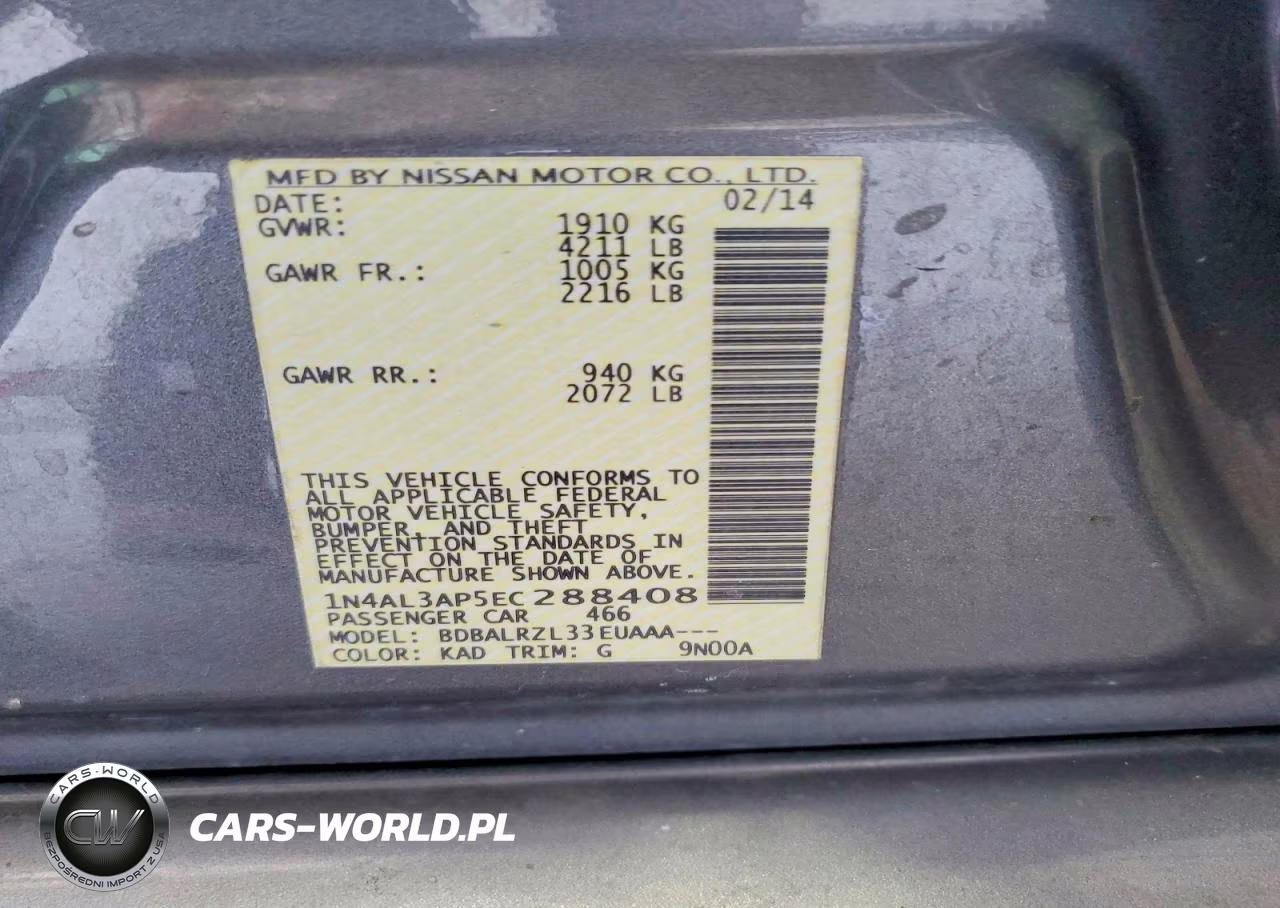 2014 Nissan Altima 2.5 S VIN:1N4AL3AP5EC288408 - 12