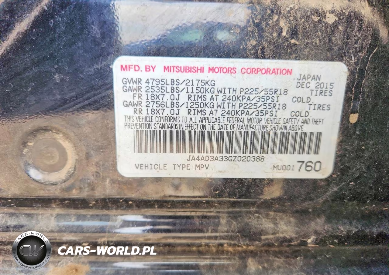 2016 Mitsubishi Outlander Se VIN:JA4AD3A33GZ020388 - 12