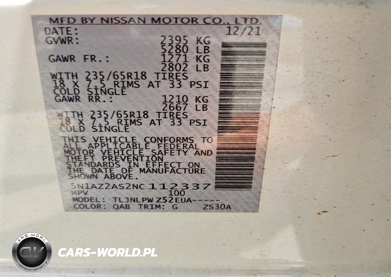 2022 Nissan Murano S VIN:5N1AZ2AS2NC112337 - 13