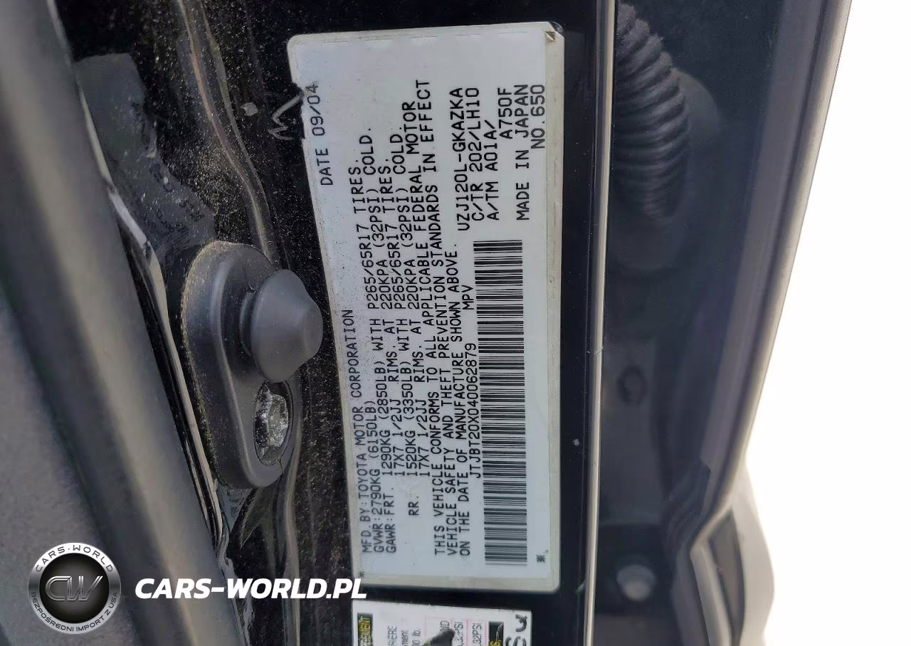 2004 Lexus Gx 470 VIN:JTJBT20X040062879 - 13