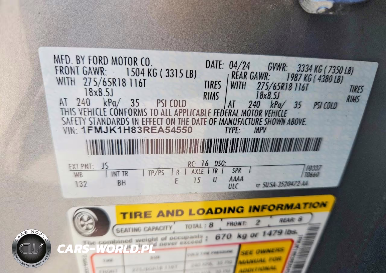 2024 Ford Expedition Max Xlt VIN:1FMJK1H83REA54550 - 13