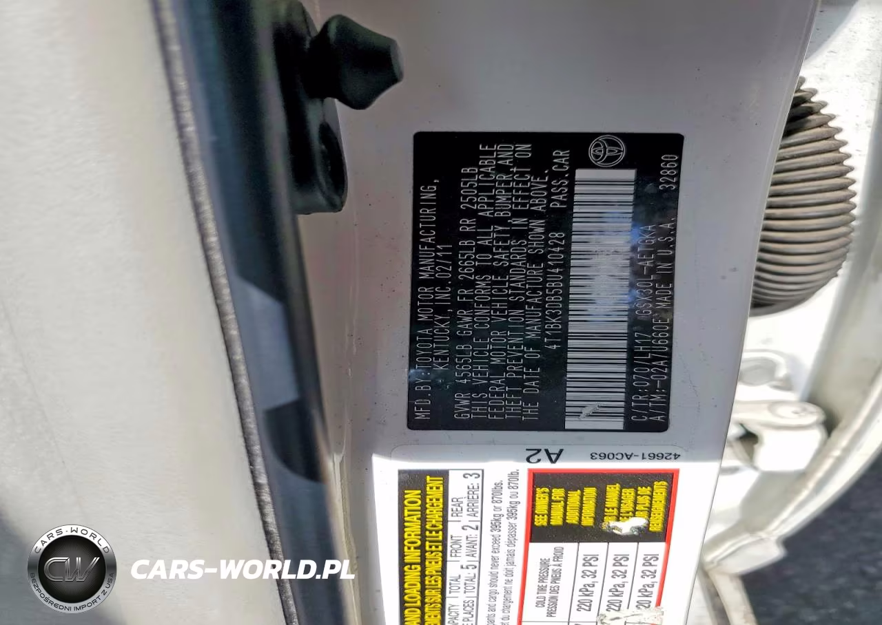 2011 Toyota Avalon Base VIN:4T1BK3DB5BU410428 - 12