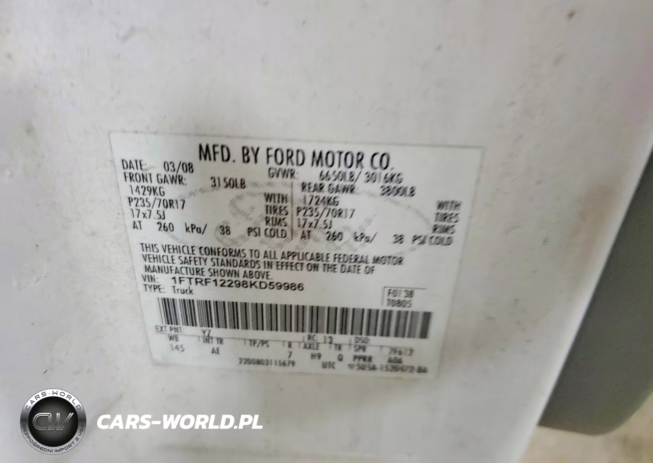 2008 Ford F150 VIN:1FTRF12298KD59986 - 12